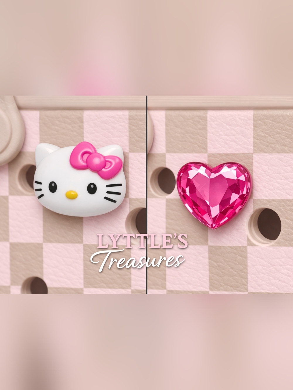 Hello Kitty  Bag Charm & Pink Heart Charm • Cute Bag Or Shoe Accessories